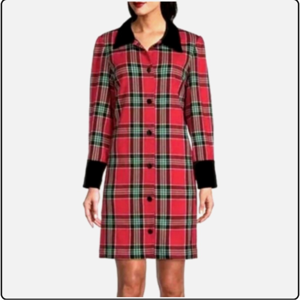 Preston & York Red Plaid Mini Dress
